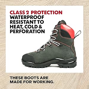 Oregon Fiordland Kettensägen-Schnittschutzstiefel, Klasse 2